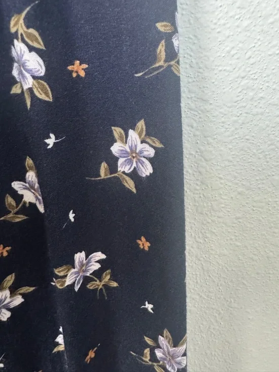 True Blue Vintage Denim Floral Wide Leg Jumpsuit Size L 90s Y2K Boho Cottagecore - Picture 10 of 11